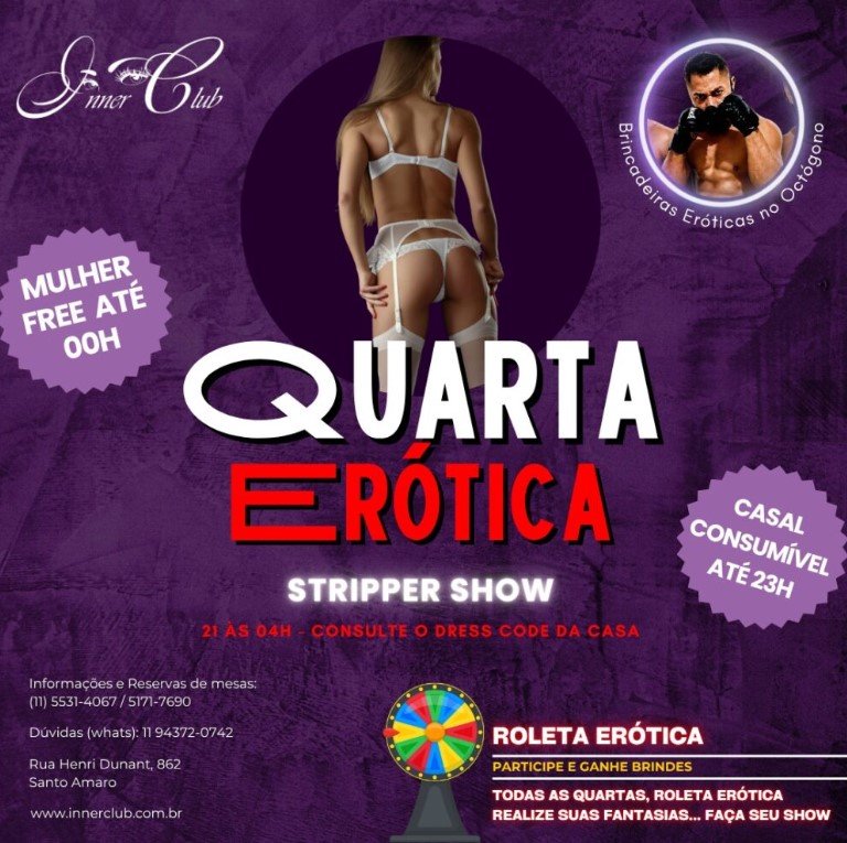 Flyer de INNER CLUB – Quarta Feira