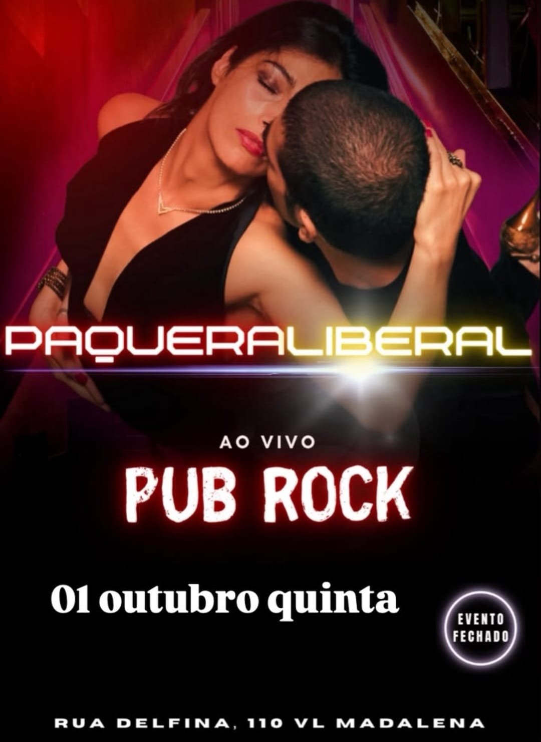 Flyer de Paquera Liberal Quinta-feira